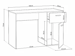 duehome Mesa escritorio aglomerado 73x108x50cm