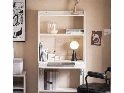 Sale Sobuy Mesa Escritorio de Trabajo, Plegable para Computadora con Estantes de Almacenamiento 64 x 58 x 145cm FWT92-H-W ES Blanco