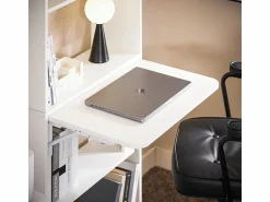 Sale Sobuy Mesa Escritorio de Trabajo, Plegable para Computadora con Estantes de Almacenamiento 64 x 58 x 145cm FWT92-H-W ES Blanco