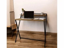 Online Mesa Escritorio Diseño Plegable Negro/Miel Escritorio Secreter