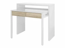 Loungitude Mesa escritorio extensible con 2 cajones - L100 cm - Consola