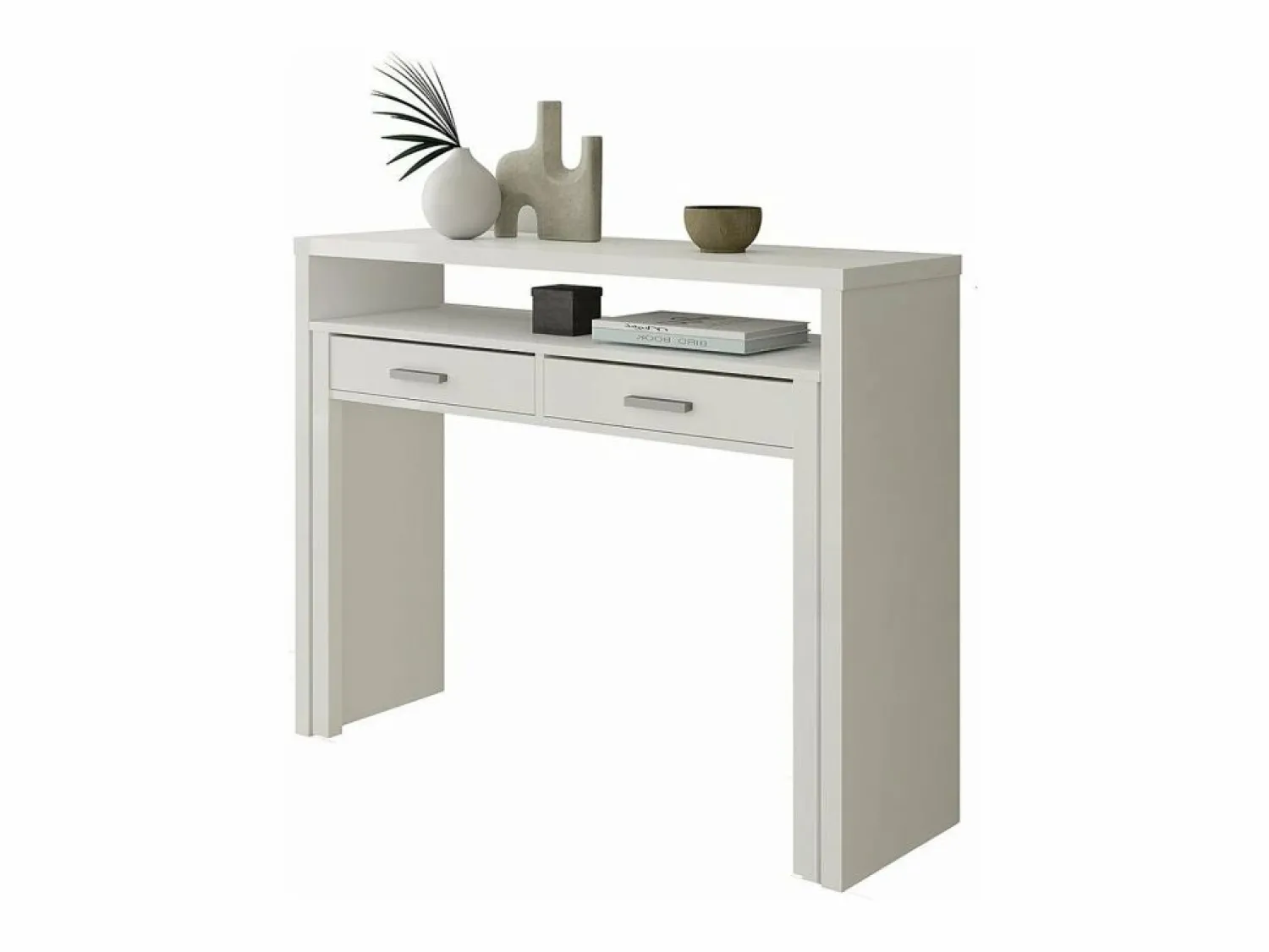 Loungitude Mesa escritorio extensible con 2 cajones - L100 cm - Consola
