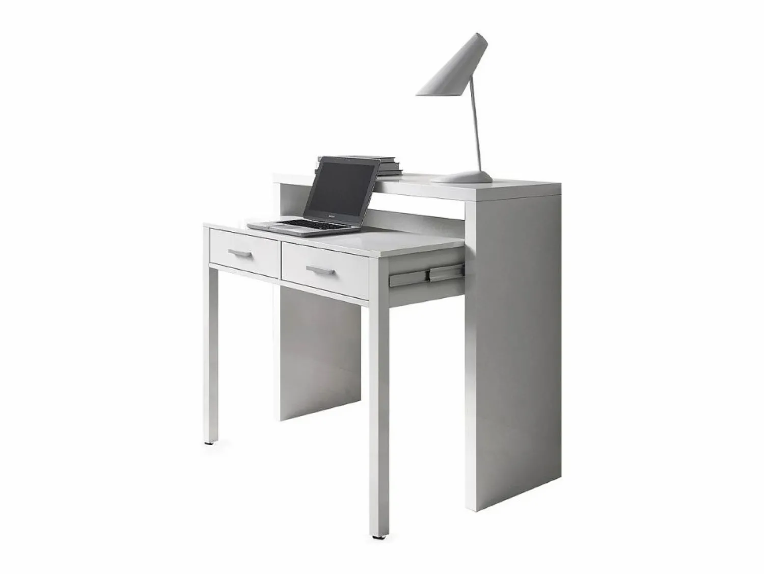 Loungitude Mesa escritorio extensible con 2 cajones - L100 cm - Consola