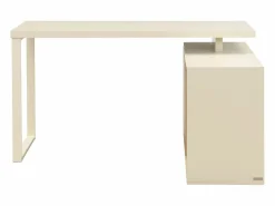 Vente-unique Mesa esquinera con almacenamiento en MDF beige y natural - LONAMI
