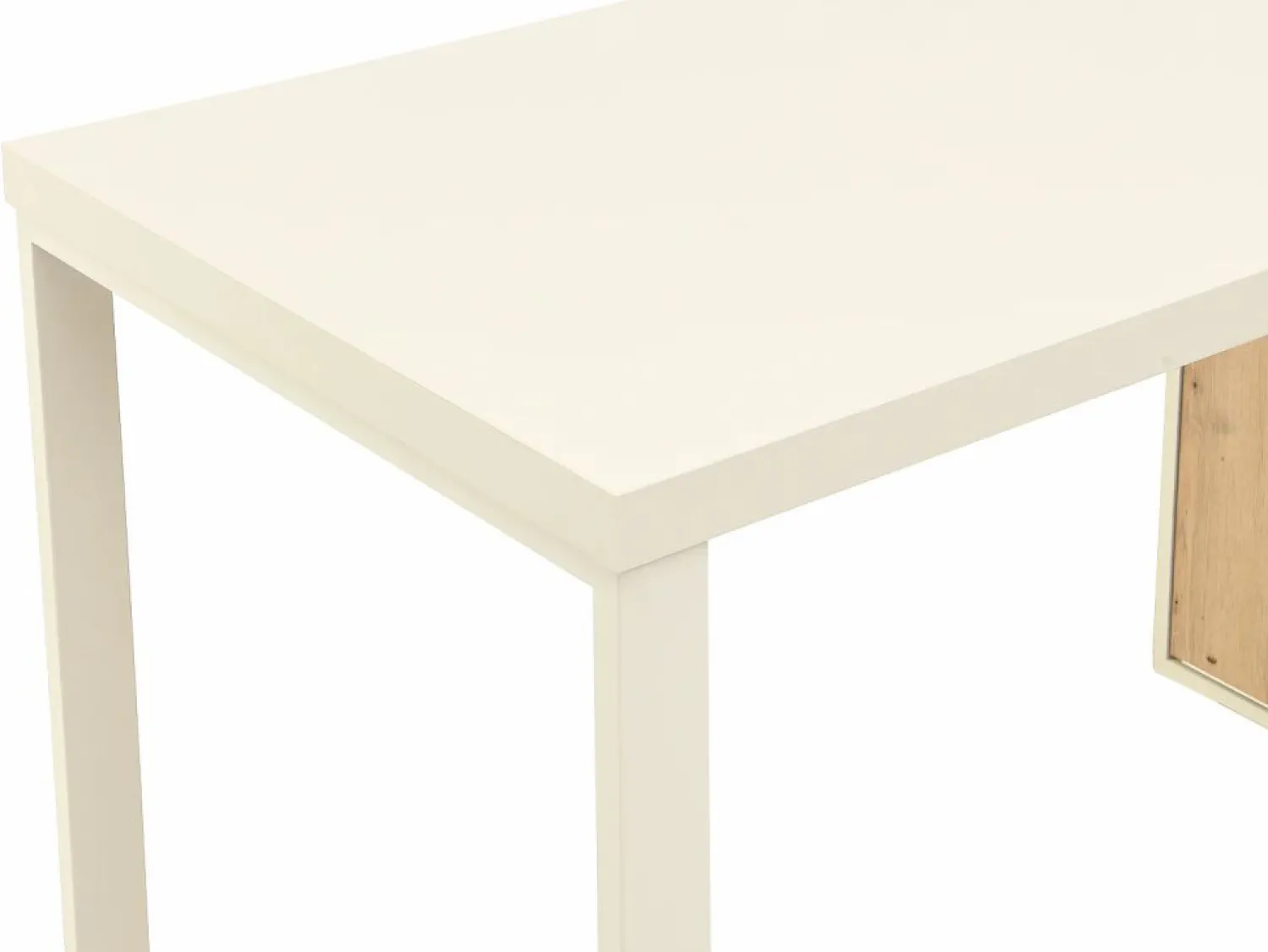 Vente-unique Mesa esquinera con almacenamiento en MDF beige y natural - LONAMI