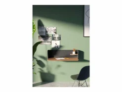 Mesa estudio para colgar Mod-Roman acabado nogal/grafito, 35 x 90 x 25 cm (fondo x ancho x