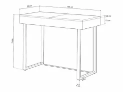 Mesa Estudio Tocador c/Espejo Merilyn Roble Nordish/ 100x50x76cm