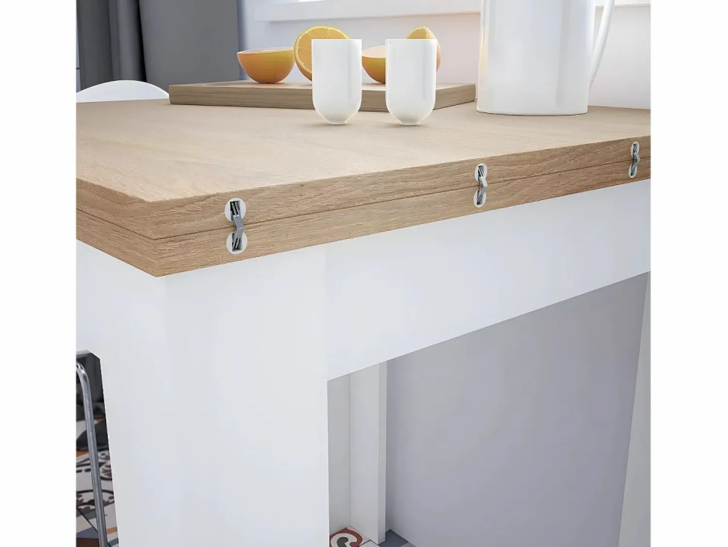 Loungitude Mesa extensible - Blanco - L67 cm