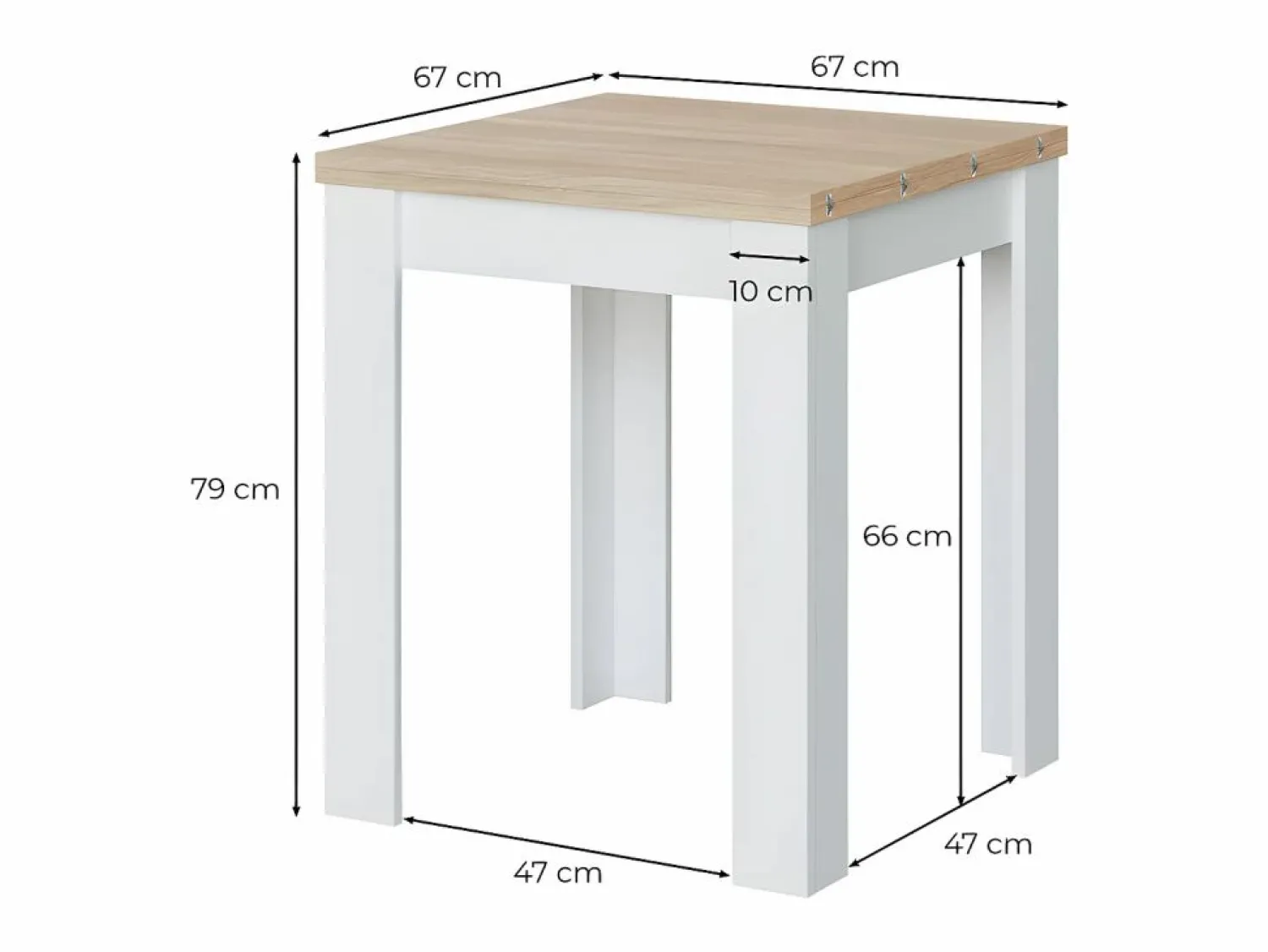 Loungitude Mesa extensible - Blanco - L67 cm