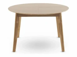 Mesa extensible 120/150 con patas de hevea con sobre chapado en roble