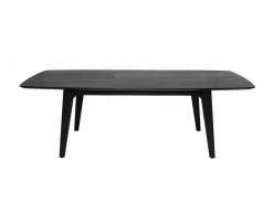 Discount Miliboo Mesa extensible con extensiones integradas rectangular de madera negra de roble L180-230 cm FIFTIES Negro