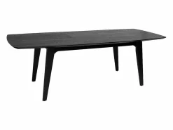Discount Miliboo Mesa extensible con extensiones integradas rectangular de madera negra de roble L180-230 cm FIFTIES Negro