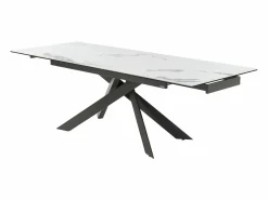 Maison Céphy Mesa extensible de cerámica y metal - Mármol blanco y antracita - COREMA de MORABITO