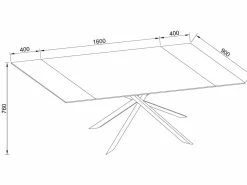 Maison Céphy Mesa extensible de cerámica y metal - Mármol blanco y antracita - COREMA de MORABITO