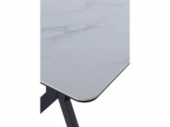 Best Mesa extensible de cerámica blanca con patas de metal 160/210x90 Mesa Extensible
