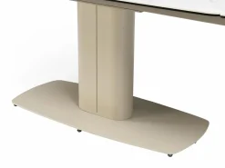 Vente-unique Mesa extensible de cerámica y metal -efecto mármol blanco - CARIOULA de MORABITO