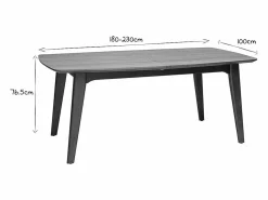 Miliboo Mesa extensible nórdica de contrachapado de roble 180-230 cm FIFTIES