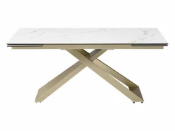 Online Mesa extensible para 6-10 cubiertos en cerámica y vidrio templado - Efecto mármol - XERENA Mesa Extensible