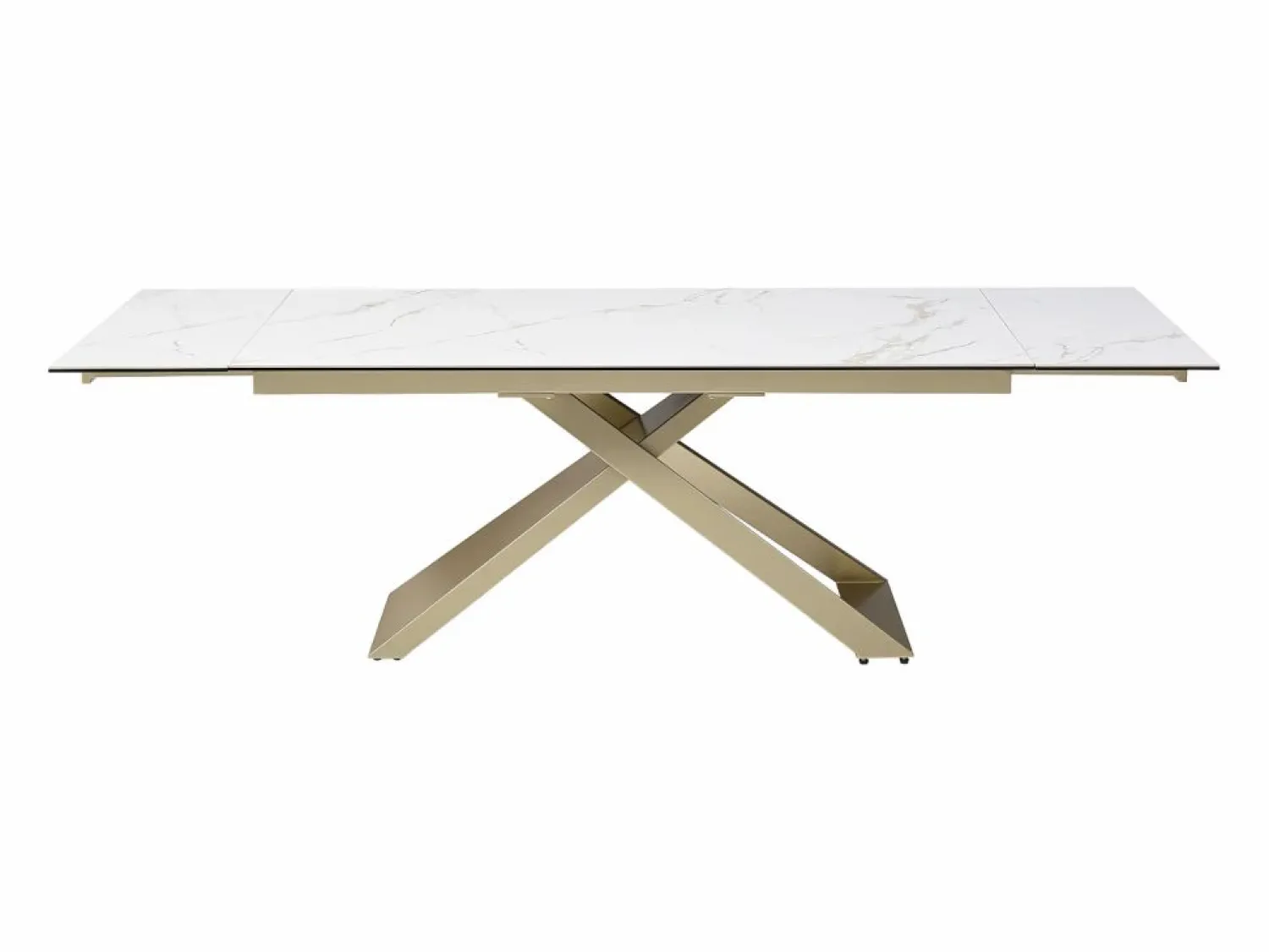 Online Mesa extensible para 6-10 cubiertos en cerámica y vidrio templado - Efecto mármol - XERENA Mesa Extensible