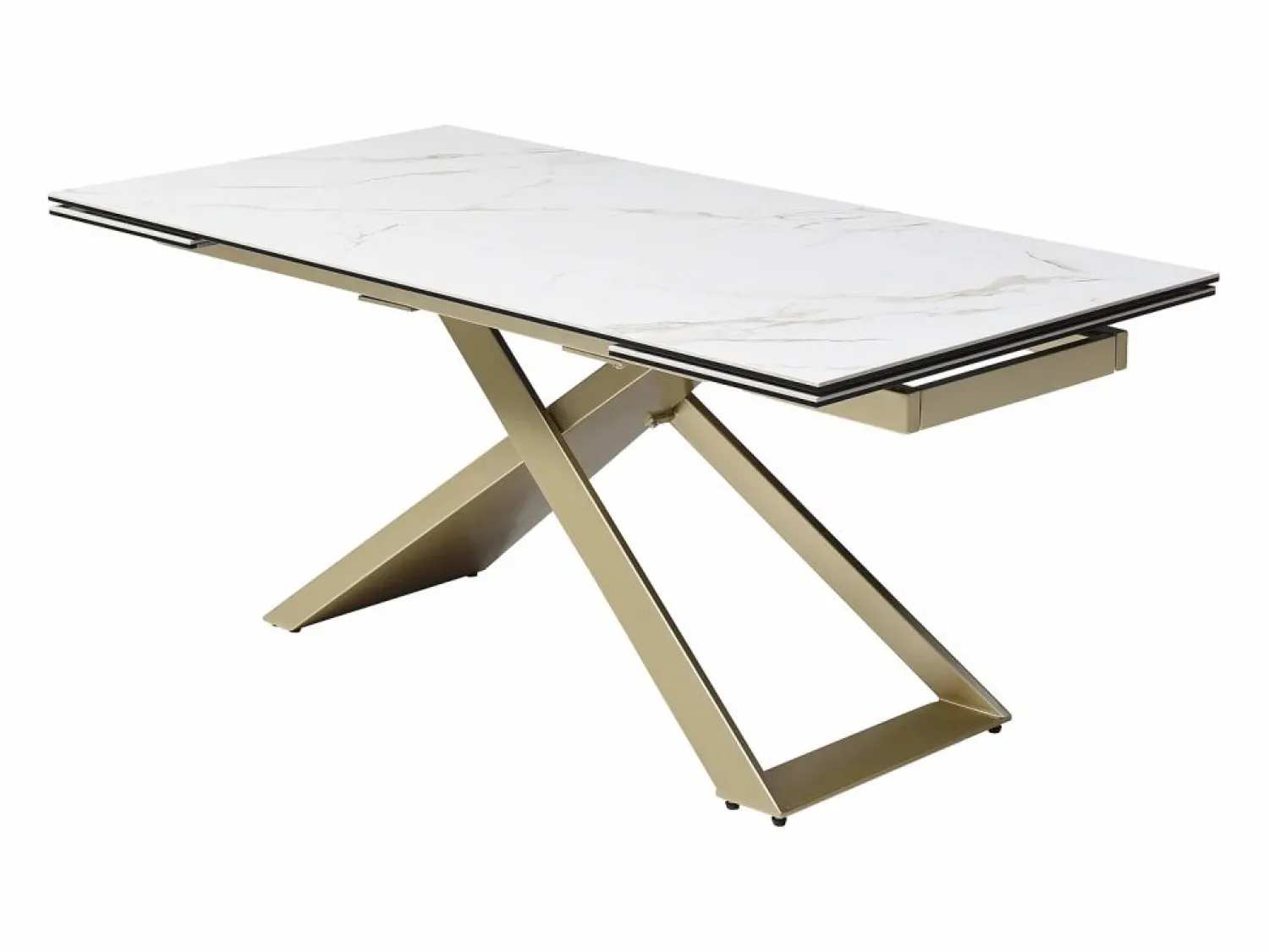 Online Mesa extensible para 6-10 cubiertos en cerámica y vidrio templado - Efecto mármol - XERENA Mesa Extensible