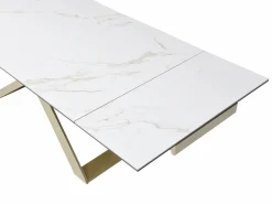 Online Mesa extensible para 6-10 cubiertos en cerámica y vidrio templado - Efecto mármol - XERENA Mesa Extensible