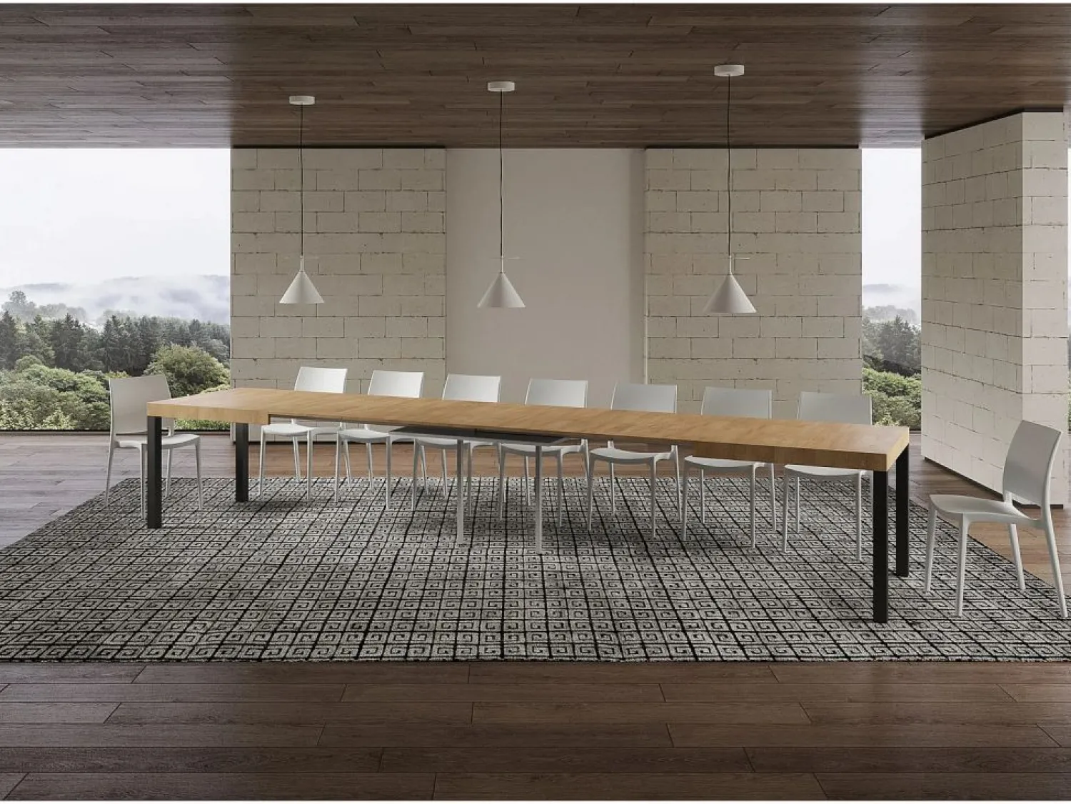 Online Mesa extensible 140/400x90 cm Everyday roble natural patas antracita Mesa Extensible