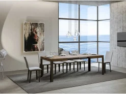 ITAMOBY Mesa extensible 80x140/224 cm Linea Nogal estructura Antracita