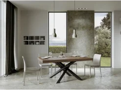 Hot Mesa extensible 180/284x90 cm Volantis nogal patas antracita Mesa Extensible|Mesa De Comedor