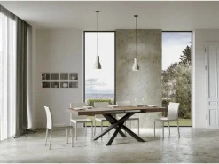 Hot Mesa extensible 180/284x90 cm Volantis nogal patas antracita Mesa Extensible|Mesa De Comedor