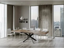 Hot Mesa extensible 180/284x90 cm Volantis nogal patas antracita Mesa Extensible|Mesa De Comedor