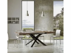 Discount Mesa extensible 180/440x90 cm Volantis nogal patas antracita Mesa Extensible
