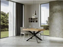 ITAMOBY Mesa extensible 130/390x90 cm Volantis roble natural patas antracita