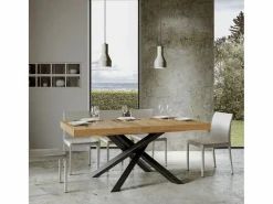 ITAMOBY Mesa extensible 160/264x90 cm Volantis roble natural patas antracita