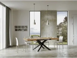 ITAMOBY Mesa extensible 160/264x90 cm Volantis roble natural patas antracita