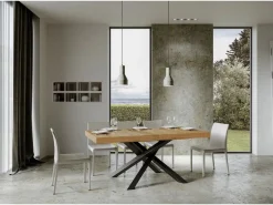 ITAMOBY Mesa extensible 160/264x90 cm Volantis roble natural patas antracita