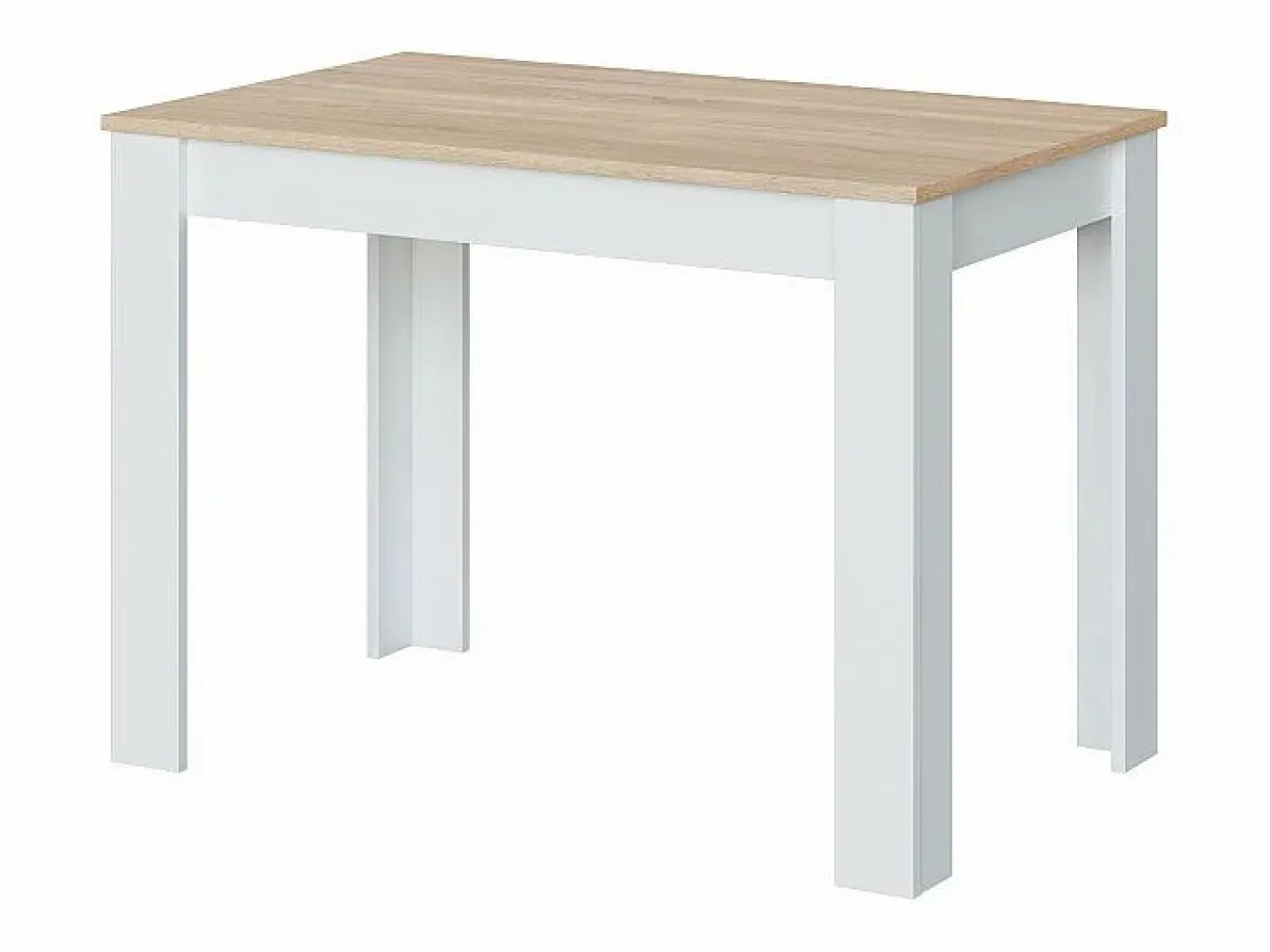 New Loungitude Mesa Fija Cocina Cloe Auxiliar Roble/Blanco 78x109x67 cm Color natural claro / Blanco