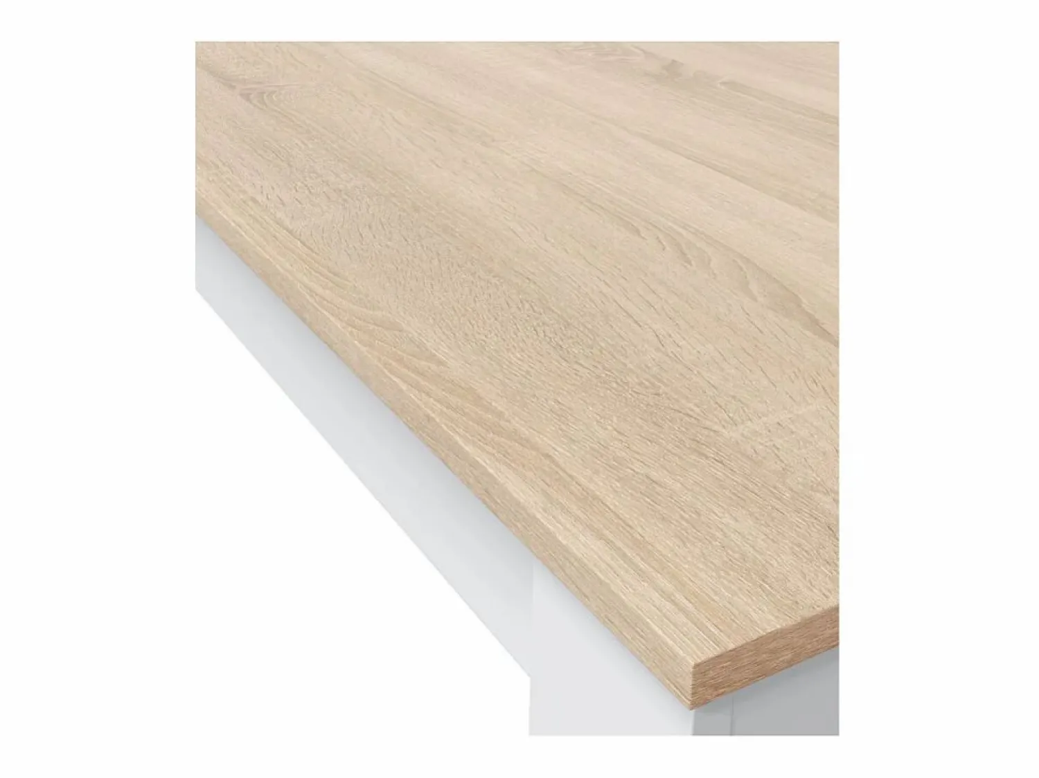 New Loungitude Mesa Fija Cocina Cloe Auxiliar Roble/Blanco 78x109x67 cm Color natural claro / Blanco