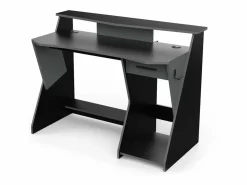 Mesa Gaming Skin Gris/ con Cajón y Gancho para Cascos 90x124x60 cm