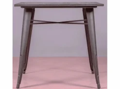 Nest Dream Mesa industrial de acero envejecido y madera oscura - Bistro - Antique Gris antracita
