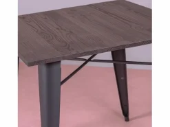 Sale Mesa industrial en acero y madera oscura - Bistro - Escritorio Secreter