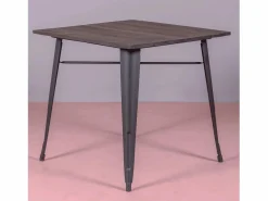 Sale Mesa industrial en acero y madera oscura - Bistro - Escritorio Secreter
