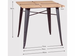 Sale Mesa industrial en acero y madera oscura - Bistro - Escritorio Secreter