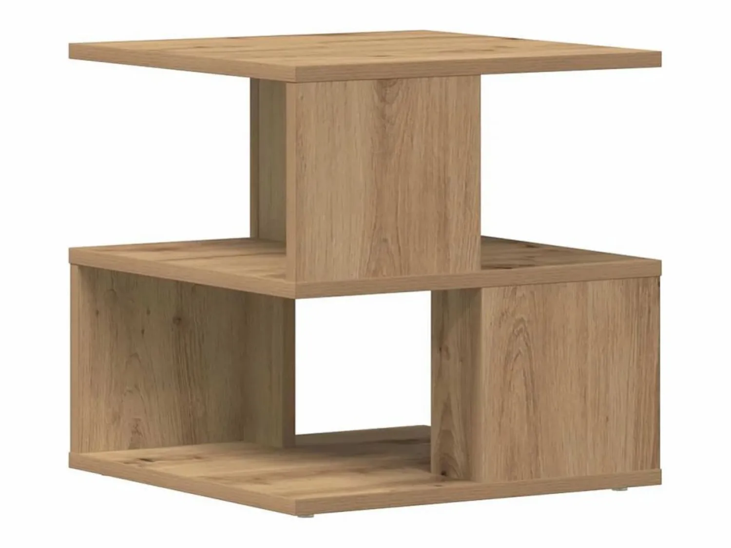 Outlet Mesa lateral Roble artisan 40 x 40 x 40 cm Madera contrachapada Mesa Auxiliar