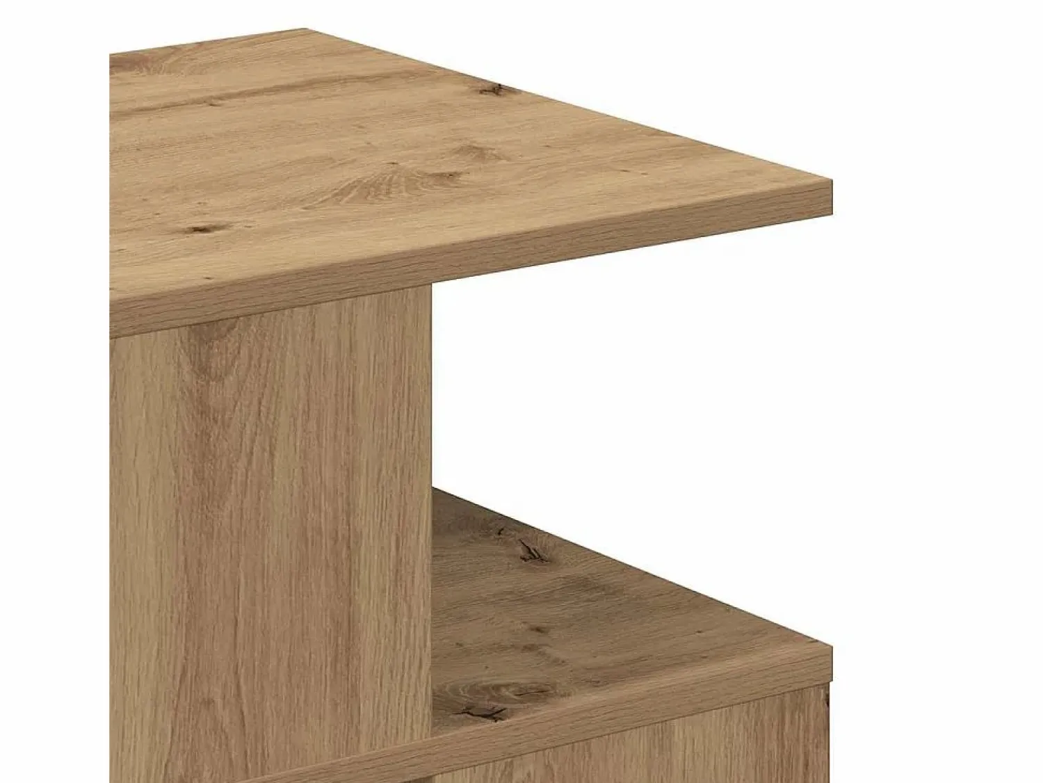 Outlet Mesa lateral Roble artisan 40 x 40 x 40 cm Madera contrachapada Mesa Auxiliar
