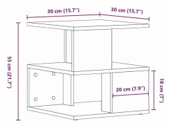 Outlet Mesa lateral Roble artisan 40 x 40 x 40 cm Madera contrachapada Mesa Auxiliar