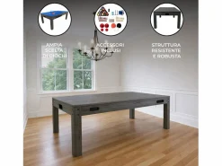 Monstershop Mesa Multijuego 7 en 1 Billar Ping Pong Air Hockey Ajedrez con Accesorios