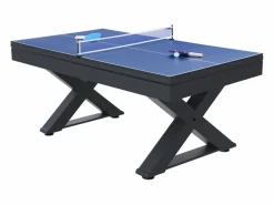 Concept-Usine Mesa multi-juegos de madera negra ping-pong y billar TEXAS
