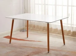 Outlet Saldosystocks Mesa Nordica de Comedor o Cocina Moritz 120cm Blanco