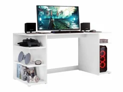 Online Mesa Ordenador Tow 5H Oficina, Contemporáneo , 3 Estantes y Torre Blanco