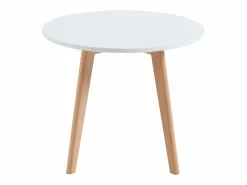 New Vente-unique Mesa para niños de MDF y haya - blanco y natural - LOULOUNE Color natural claro / Blanco